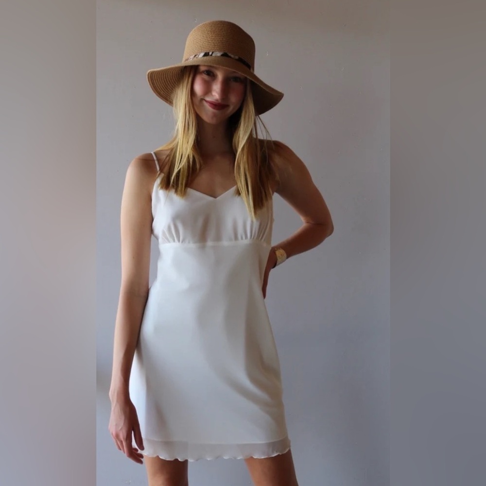 Naked Zebra HOLD ON LettuceHem Chiffon Cami Slip Dress